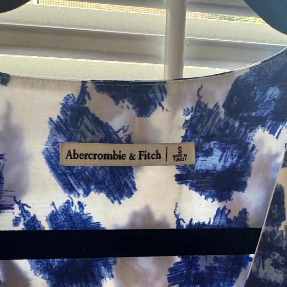 Abercrombie & Fitch White Dress with Blue Floral Print